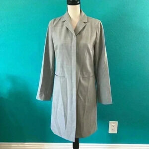 Gap long grey trench coat in size small